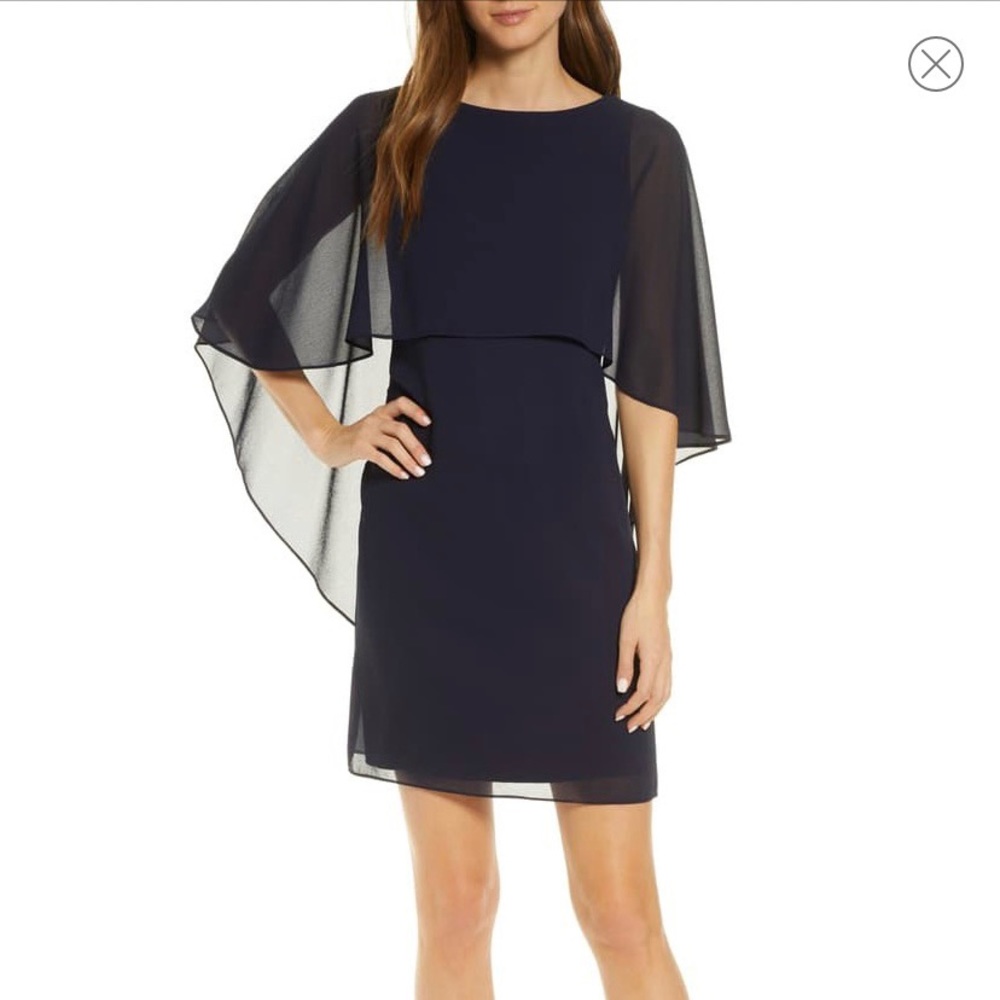 Black dress w/sheer cape
